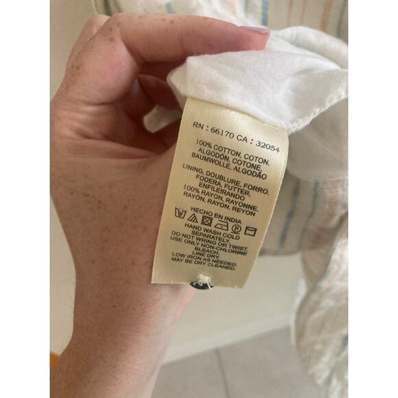 EUC Anthropologie Maeve Striped Button Down Tie Front Dress Beach Cotton 4 - Picture 10 of 13